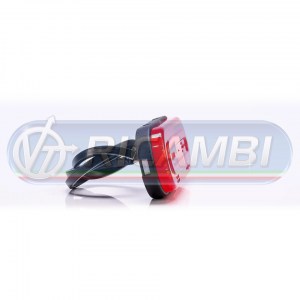 FANALINO INGOMBRO STRISCIA A LED A ELLISSE C/STAFFA ROSSO